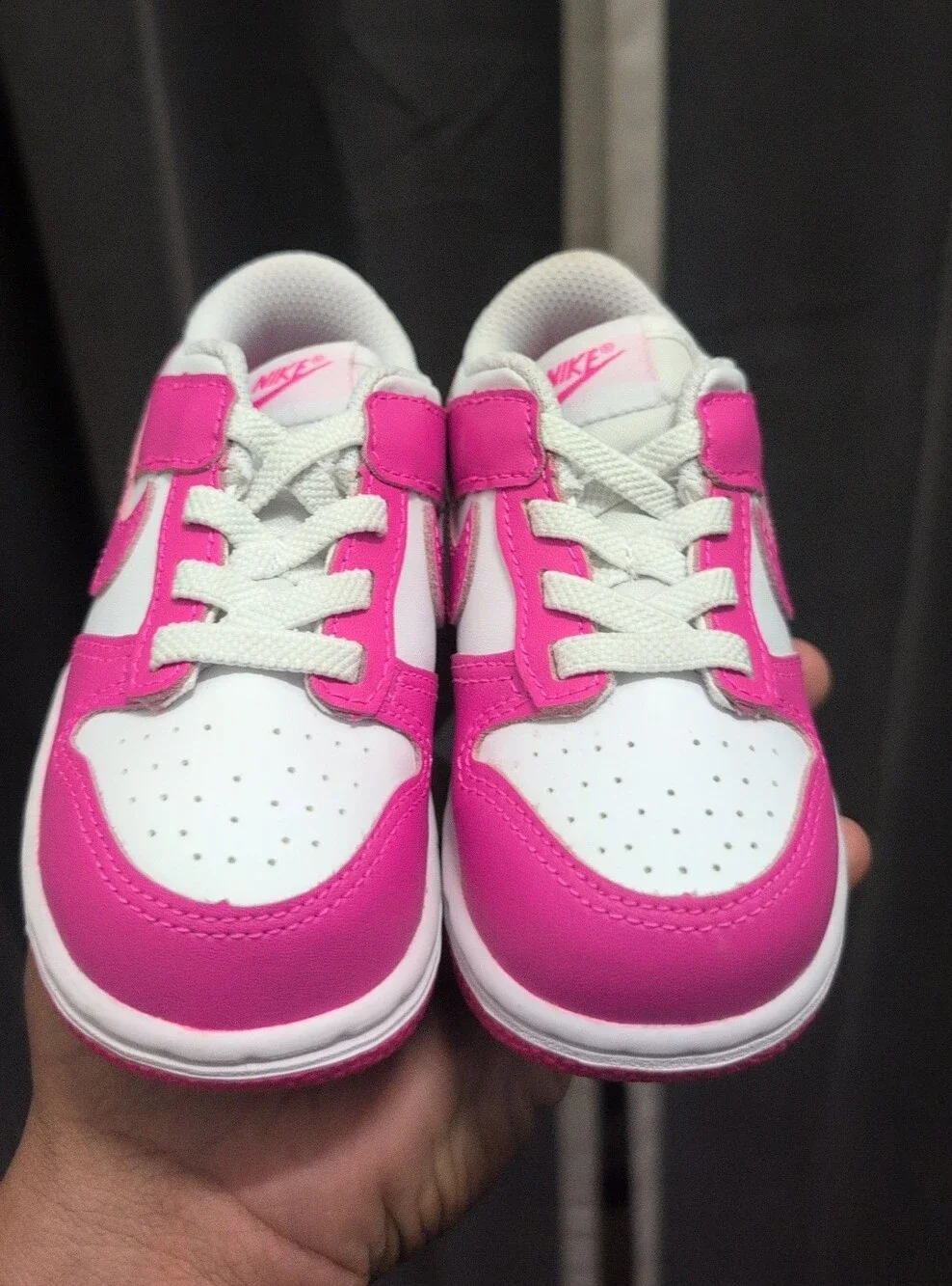 Kids Nike Dunk Low Laser Fuchsia (TD) - FB9107-102 - Size 7C